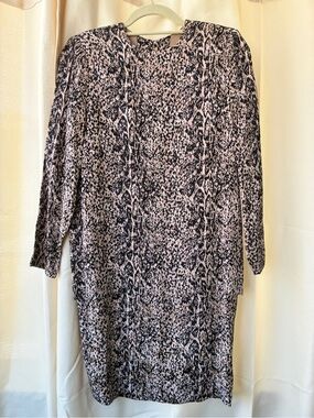 Wayne Clark Aline Marcelle Silk Abstract Animal Print Shift Dress Size 4